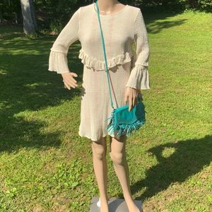 NWT $50 Zara Trafaluc | Cottagecore | Crochet | Boho Net Metallic Stripe